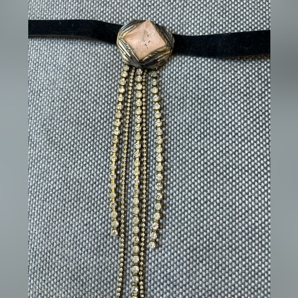 OOAK ADINA MILLS pink quartz pyramid and rhinestone choker #collectorsitem - Picture 4 of 7